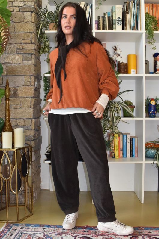 Terry B Lantern Sleeve Sweatshirt Russet